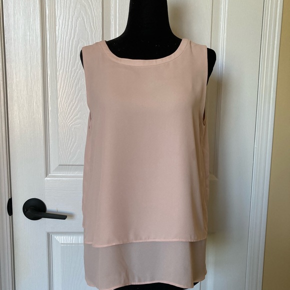 MELANIE LYNE: Layered Sleeveless Blouse- soft pink - Picture 1 of 7